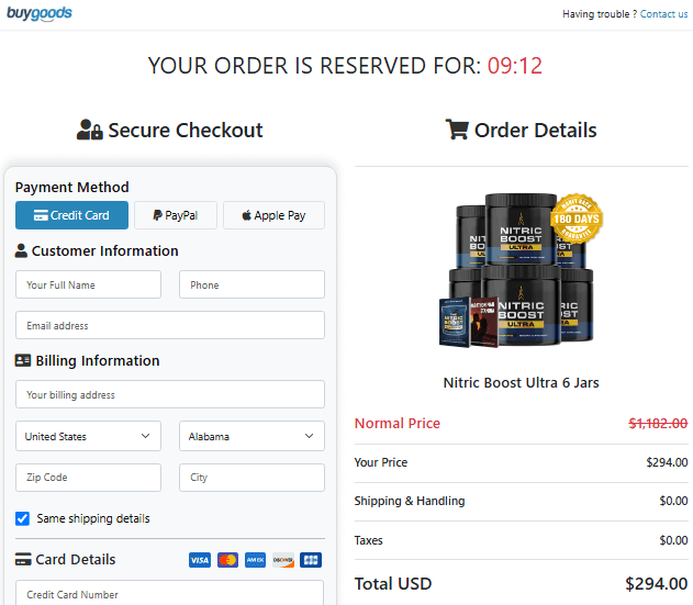 Nitric Boost Ultra - Secure Checkout 